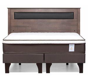 Cama europea 2 plazas New Style 4 Plus base dividida + respaldo Ferrara grafito