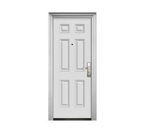 Puerta seguridad 6 paneles blanco izquierdo 86x205 cm