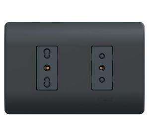 Placa Genesis armada toma corriente 10/16 A + toma 10 A black