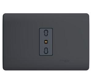 Placa Genesis armada toma corriente 10/16 A 2P+T black