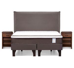 Cama europea 2 plazas New Style 4 Plus base dividida + set Maurice chocolate