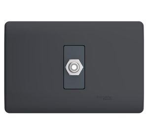 Placa Genesis armada con toma coaxial TV black