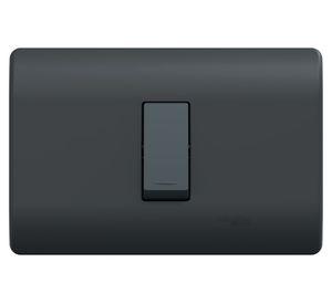 Placa Genesis armada con pulsador 16 A 250 V black
