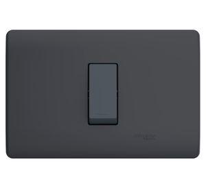 Placa Genesis armada con interruptor 9/12 16 A 250 V black