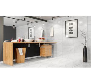 Cerámica piso muro Carrara Statuario blanco 60.1x60.1 cm 2.53 m2