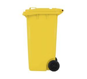 Basurero cuadrado amarillo 240 lt