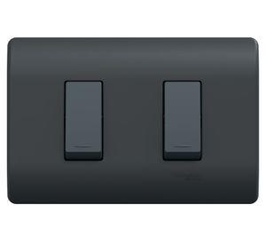 Placa Genesis armada interruptor 9/12 + 9/24 16 A 250 V black