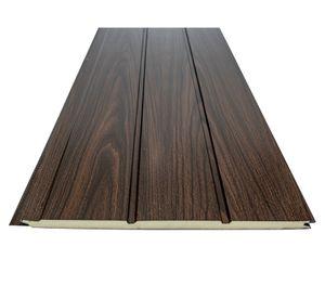 Siding metalico exterior roble oscuro 16 mm 38x380 cm