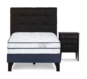 Cama europea 1.5 plazas Autonomy Sky + Respaldo + velador