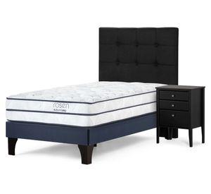Cama europea 1.5 plazas Autonomy Sky + Respaldo + velador