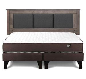 Cama europea Ergo T king base dividida + respaldo Rachel gris