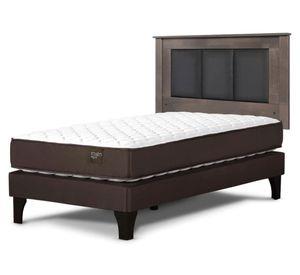 Cama europea Ergo T 1 plaza + respaldo Rachel gris