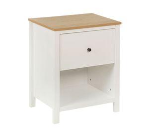 Velador New provenzal blanco 1 cajón