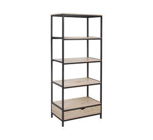 Repisa Oregón natural/negro 1 cajón