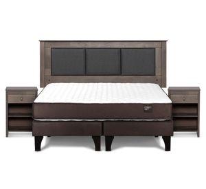 Cama europea Ergo T 2 plazas base dividida + set Rachel gris