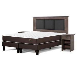 Cama europea Ergo T 2 plazas base dividida + set Rachel gris
