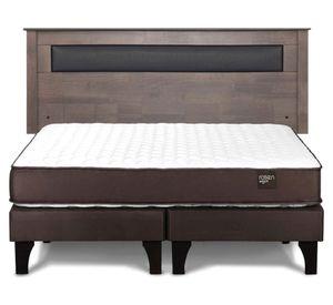 Cama europea Ergo T 2 plazas base dividida + respaldo Ferrara gris