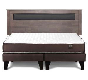 Cama europea Ergo T king base dividida + respaldo Ferrara gris