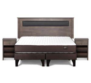 Cama europea Ergo T 2 plazas base dividida + set Ferrara gris