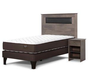 Cama europea Ergo T 1.5 plazas + respaldo + velador Ferrara