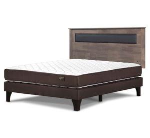 Cama europea Ergo T 2 plazas + respaldo Ferrara gris