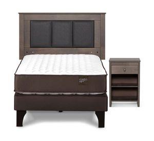 Cama europea Ergo T 1.5 plazas + set Rachel gris