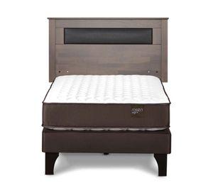 Cama europea Ergo T 1 plaza + respaldo Ferrara gris