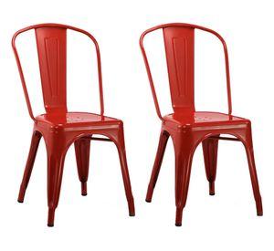 Silla metal Antique rojo 2 un.