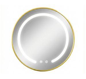 Espejo led redondo dorado 3 50x50 cm