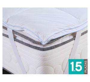 Topper colchón microfibra blanco 1.5 plazas