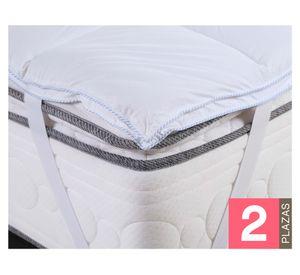 Topper colchón microfibra blanco 2 plazas