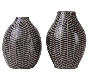 Set 2 jarrones diseño Hojas gris