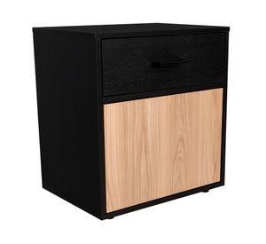 Velador Grayson 1 cajón wengué fresno