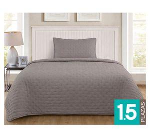 Quilt microfibra Roma gris 1.5 plazas