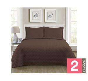Quilt microfibra Roma café 2 plazas