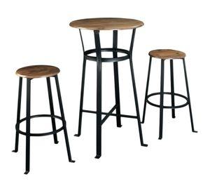 Comedor 2 banquetas Murray café 108x60x60 cm