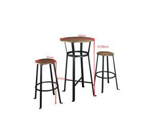 Comedor 2 banquetas Murray café 108x60x60 cm