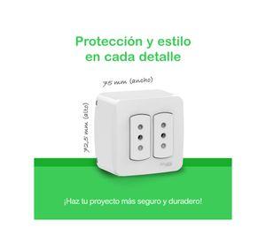 Casquete armado enchufe doble 10A 250V blanco