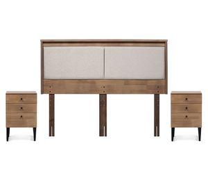 Set respaldo + velador Paul King latte