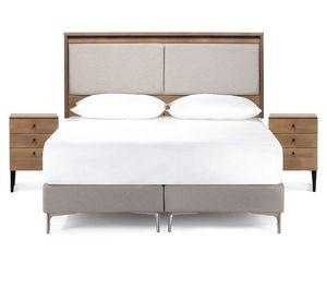 Set respaldo + velador Paul King latte