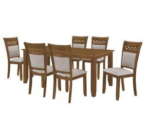 Comedor 6 Sillas Kail madera clara 75.8x90x180 cm