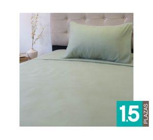 Juego sábanas 1.5 plazas 210 hilos Lisas verde