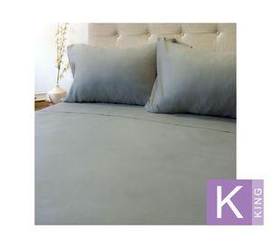 Juego sábanas King 210 hilos Lisas gris