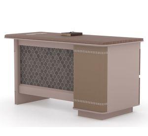 Escritorio 2 cajones Concord beige/café 75x140x70 cm