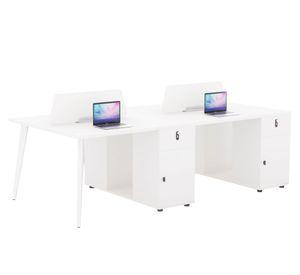 Escritorio 4 puestos Nordik blanco 75x240x120 cm