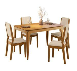 Comedor 4 sillas Arezzo beige 80x120x80 cm