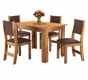Juego comedor 4 sillas Promesa café
