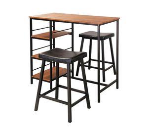 Juego comedor 2 banquetas Vesant 91x102x50 cm