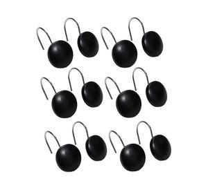 Set ganchos cortina negro 12 un.