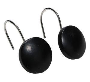 Set ganchos cortina negro 12 un.